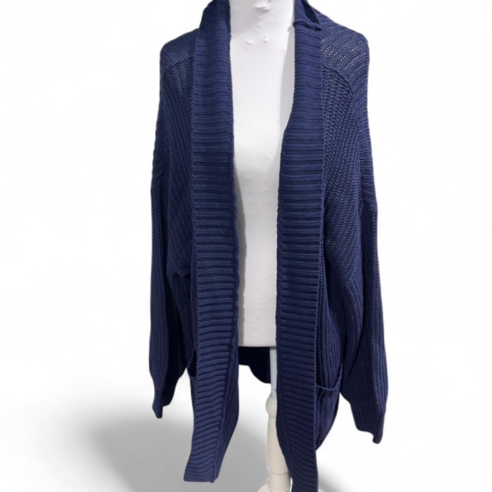 Aerie navy blue cardigan Size L/XL With pockets oversized 100% cotton